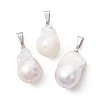 Natural Baroque Keshi Pearl Pendants PALLOY-JF05461-1