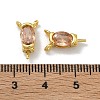 Brass Pave Single Cubic Zirconia Peg Bails Pin Charms KK-D226-01G-06-3