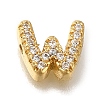 Rack Plating Brass Micro Pave Clear Cubic Zirconia Beads KK-G500-30G-W-1