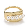 Alloy Chunky Wide Open Cuff Bangle with Plastic Pearl for Women BJEW-K223-05KCG-3
