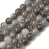 Natural Gemstone Cloudy Quartz Faceted Round Bead Strands G-O021-8mm-03B-2