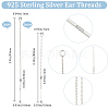 Beebeecraft 2 Pairs 2 Style 925 Sterling Silver Ear Stud Findings STER-BBC0005-27-2