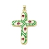 Golden Brass Enamel Pendants KK-A209-29G-2