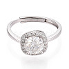 Adjustable 925 Sterling Silver Round Cut Moissanite Halo Promise Ring STER-T008-87P-2
