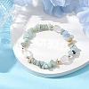 Natural Flower Amazonite Chip & Cuboid Beaded Stretch Bracelets for Women BJEW-JB10808-04-2