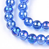 Electroplate Transparent Glass Beads Strands GLAA-T032-T4mm-AB04-2