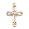 Brass Pave Clear Cubic Zirconia Connector Charms KK-H529-39D-G-1