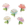 Glass Flower Pendants PALLOY-MZ01180-1