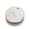 Tarnish Resistant 304 Stainless Steel Textured Pendants STAS-I098-01-12mm-P-1