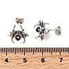 925 Sterling Silver Micro Pave Cubic Zirconia Stud Earrings EJEW-Z133-01AS-5