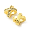 Brass Micro Pave Cubic Zirconia Beads KK-P297-06G-2