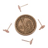 Brass Stud Earring Findings KK-K225-02A-RG-3