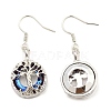 Alloy Tree of Life Dangle Earrings with Glass for Women EJEW-C061-01P-1