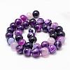 Natural Striped Agate/Banded Agate Bead Strands G-K155-A-10mm-11-2