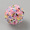 Opaque Acrylic Beads MACR-WH0010-12C-2