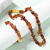 Natural Amber Beaded Bracelets & Necklaces Sets for Baby AJEW-K050-04-2