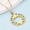 304 Stainless Steel Pendant Necklaces NJEW-T018-55G-1