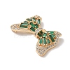 Brass Micro Pave Cubic Zirconia Pendants with Glass KK-U052-27G-01-2