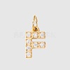 Stainless Steel Cubic Zirconia Pendants with Jump Rings X-FIND-PW0024-08F-1