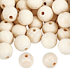 Natural Unfinished Wood Round Beads WOOD-PH0008-91-30mm-1