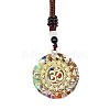 Resin & Natural & Synthetic Mixed Gemstone Pendant Necklaces OG4289-05-1