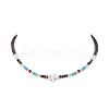 Summer Beach Synthetic Turquoise & Natural Coconut Beaded Neklaces NJEW-JN05208-01-2