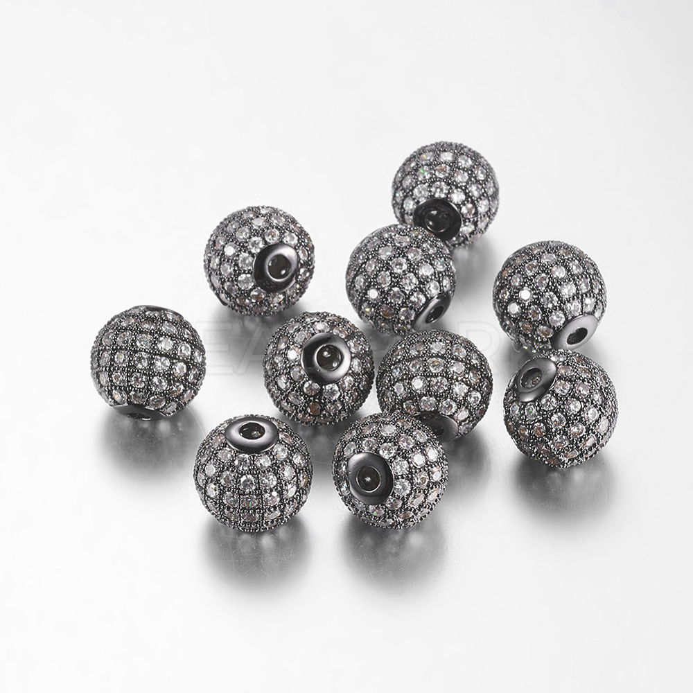 Brass Cubic Zirconia Beads - Beadpark.com