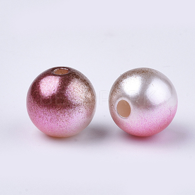 Rainbow ABS Plastic Imitation Pearl Beads OACR-Q174-10mm-10-1