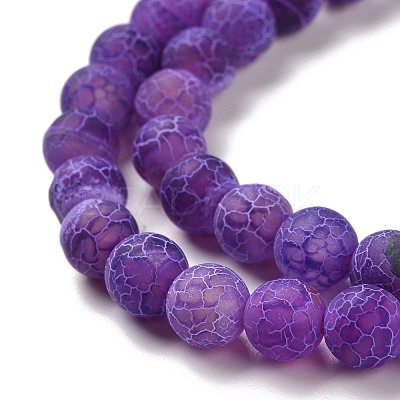 Natural Crackle Agate Beads Strands G-G055-8mm-8-1