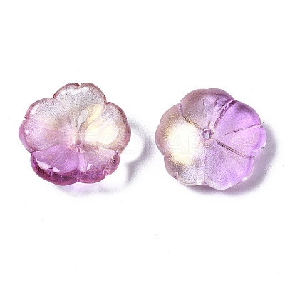Transparent Spray Painted Glass Beads GLAA-Q089-003-G003-1