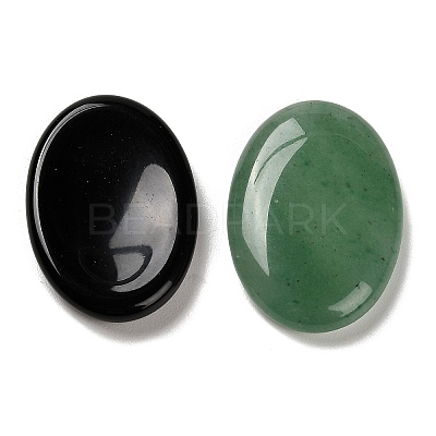 Natural & Synthetic Mixed Gemstone Oval Worry Stone G-R487-01-1