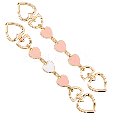 2Pcs 2 Colors Alloy Enamel Purse Strap Extenders PURS-BBC0001-07B-1