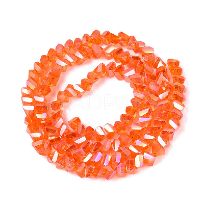 Electroplate Transparent Glass Beads Strands EGLA-Q139-01A-A10-1