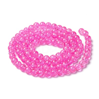 Spray Painted Crackle Glass Beads Strands CCG-Q001-8mm-02-1