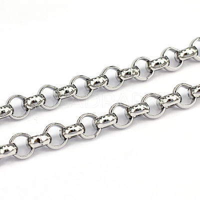 Tarnish Resistant 304 Stainless Steel Rolo Chains CHS-L001-28-7mm-1