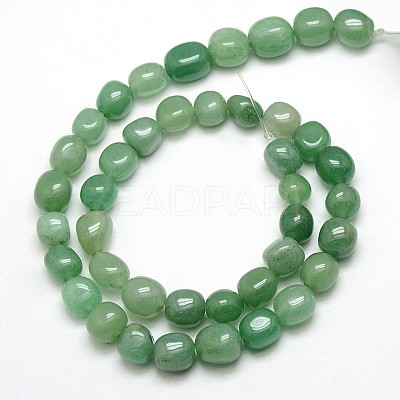 Natural Green Aventurine Nuggets Beads Strands G-L154-10-1