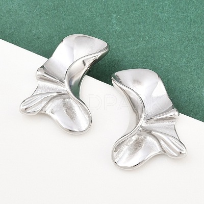 304 Stainless Steel Nuggets Stud Earrings LS-EJEW-K268-77P-1