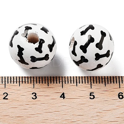 Dog Theme Wood Beads WOOD-M011-05B-01-1
