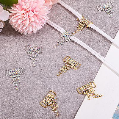 8Pcs 2 Colors Alloy Rhinestone Shoe Decoration FIND-GF0007-25-1