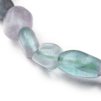 Natural Fluorite Bead Stretch Bracelets BJEW-K213-21-1
