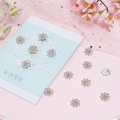 40Pcs Flower Rhinestone Cabochon FIND-FG0003-22-1