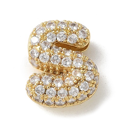 Brass Micro Pave Cubic Zirconia Beads KK-P290-61G-S-1