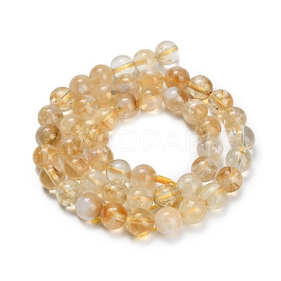Heated Natural Citrine Beads Strands X-G-C293-A03-8mm-1