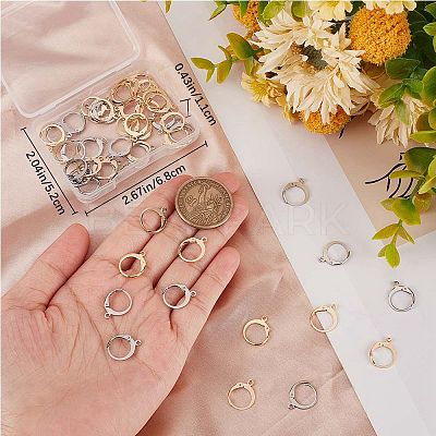 60Pcs 2 Color 304 Stainless Steel Leverback Earring Findings DIY-CN0002-52-1