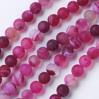 Natural Grade A Striped Agate/Banded Agate Beads Strands G-E478-10mm-1