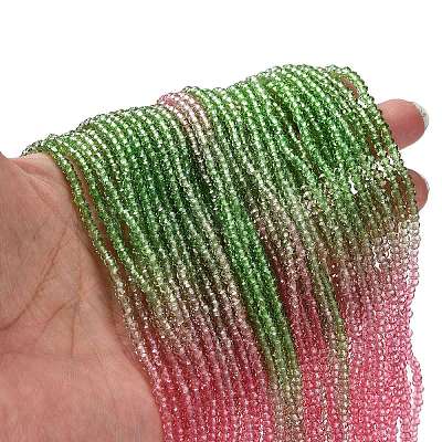 Transparent Painted Glass Beads Strands X1-DGLA-A034-T1mm-A18-1