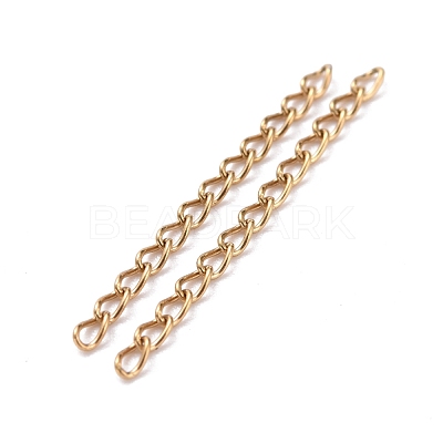 Ion Plating(IP) 304 Stainless Steel Curb Chains Extender STAS-WH0032-02A-G-1
