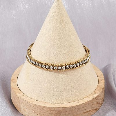 304 Stainless Steel Curb Chain Bracelets for Women BJEW-Z143-21G-1