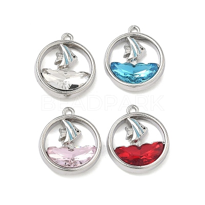 Alloy Glass Pendants FIND-B061-05P-B-1