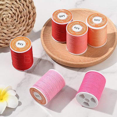 6 Rolls 6 Colors Round Waxed Polyester Cord YC-YW0001-08A-1